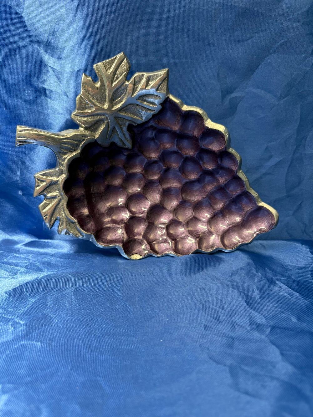 Grape Shape Platter Purple Enamel on Aluminum by Julie Knight